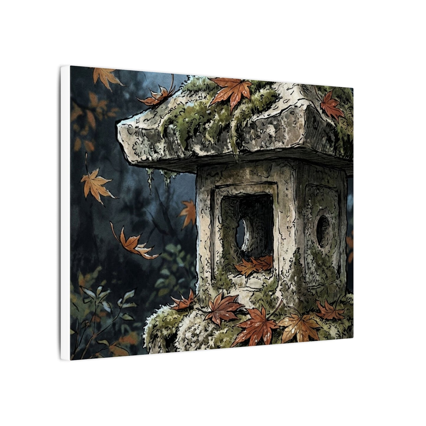 Shibui Stone Lantern Canvas Art - Japandi Minimal Line