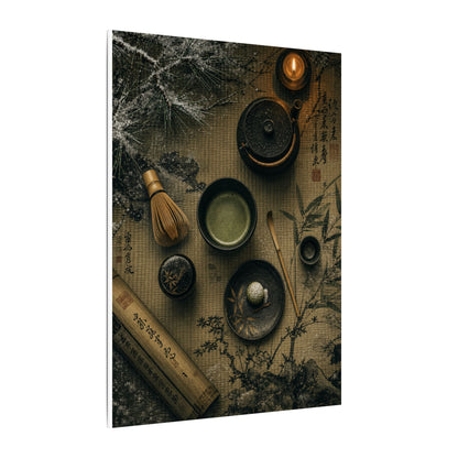 Tea Ceremony Canvas Art | Winter Zen Ukiyo E Inspired Art