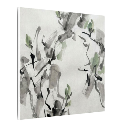 Zen Ink Brushstroke in Overcast | Sumi E Canvas Art