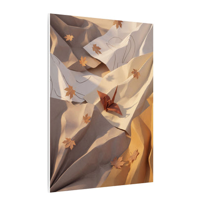 Autumn Paper Fold Minimal Line Canvas Art | Cozy Decor