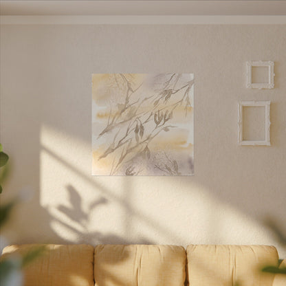 Shadow Play Winter Canvas Art | Japandi Warm Design