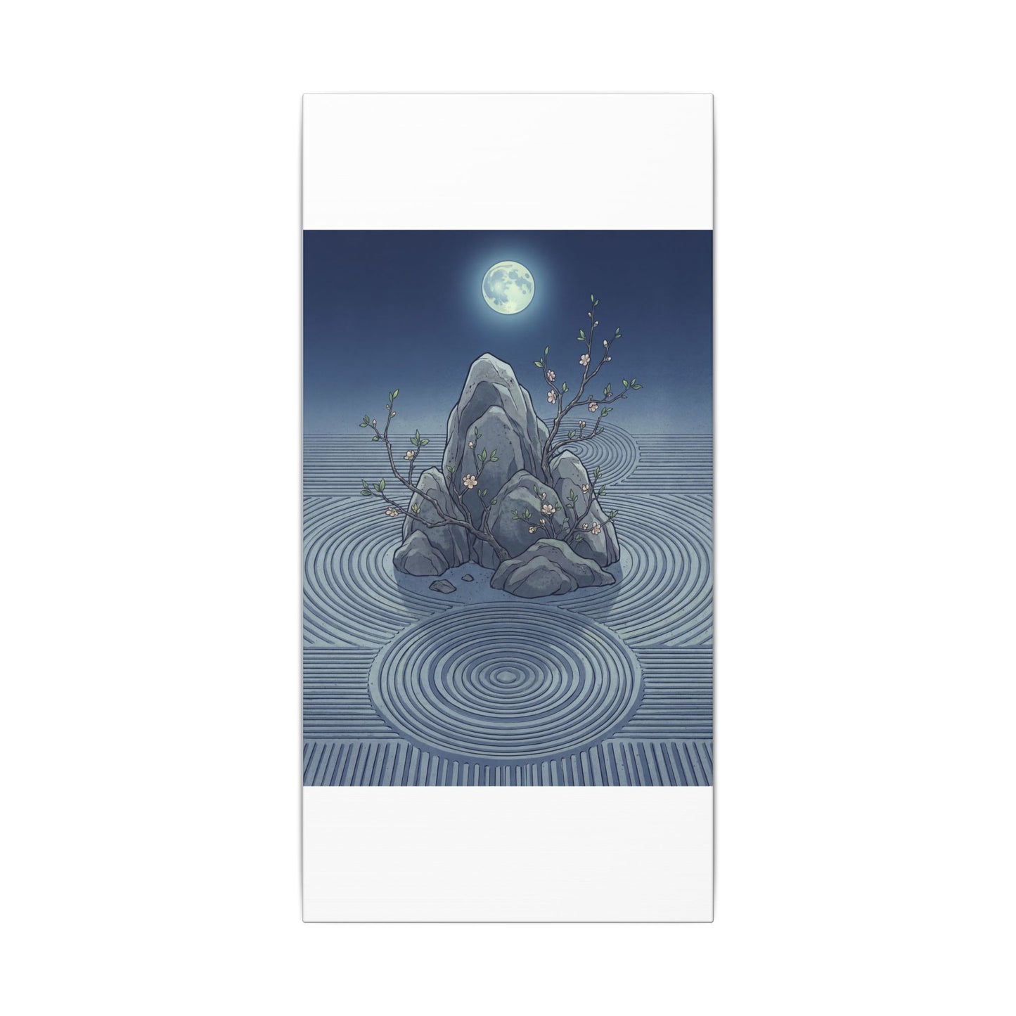 Spring Rock Garden Ukiyo E Inspired Canvas Art | Tranquil Decor