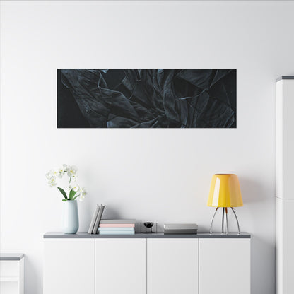 Dark Japandi Silk Drape in Moonlight | Moody Minimal Canvas Art