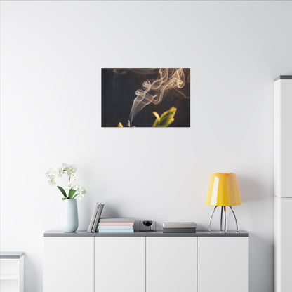Golden Hour Incense Smoke Canvas Art - Dark Japandi Kanso