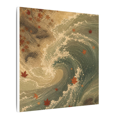 Japandi Ocean Wave in Candlelight | Japanese Pattern Canvas Art