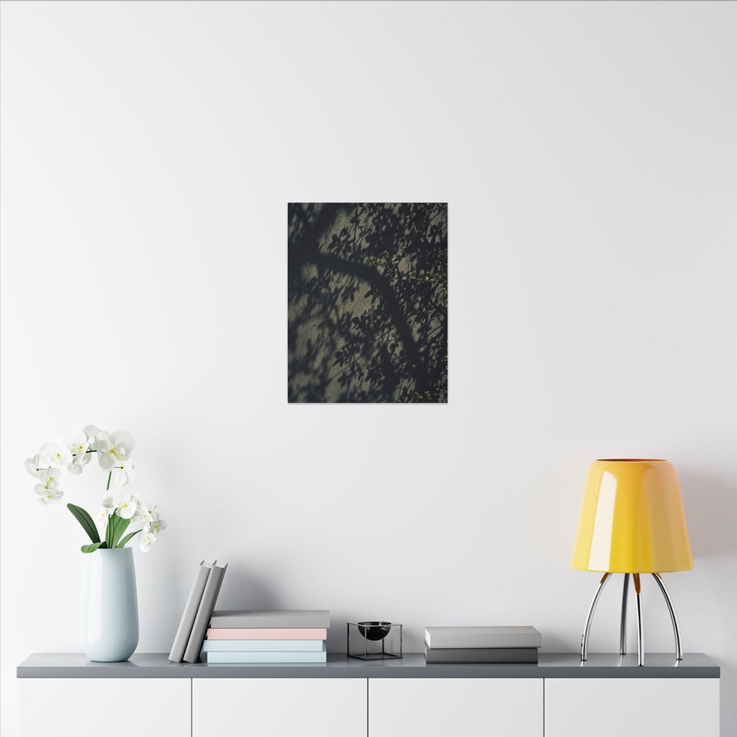 Atmospheric Shadow Play Canvas Art - Moody Minimal Dark Japandi