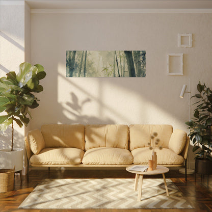Bamboo Grove Spring Canvas Art | Zen Serene Design