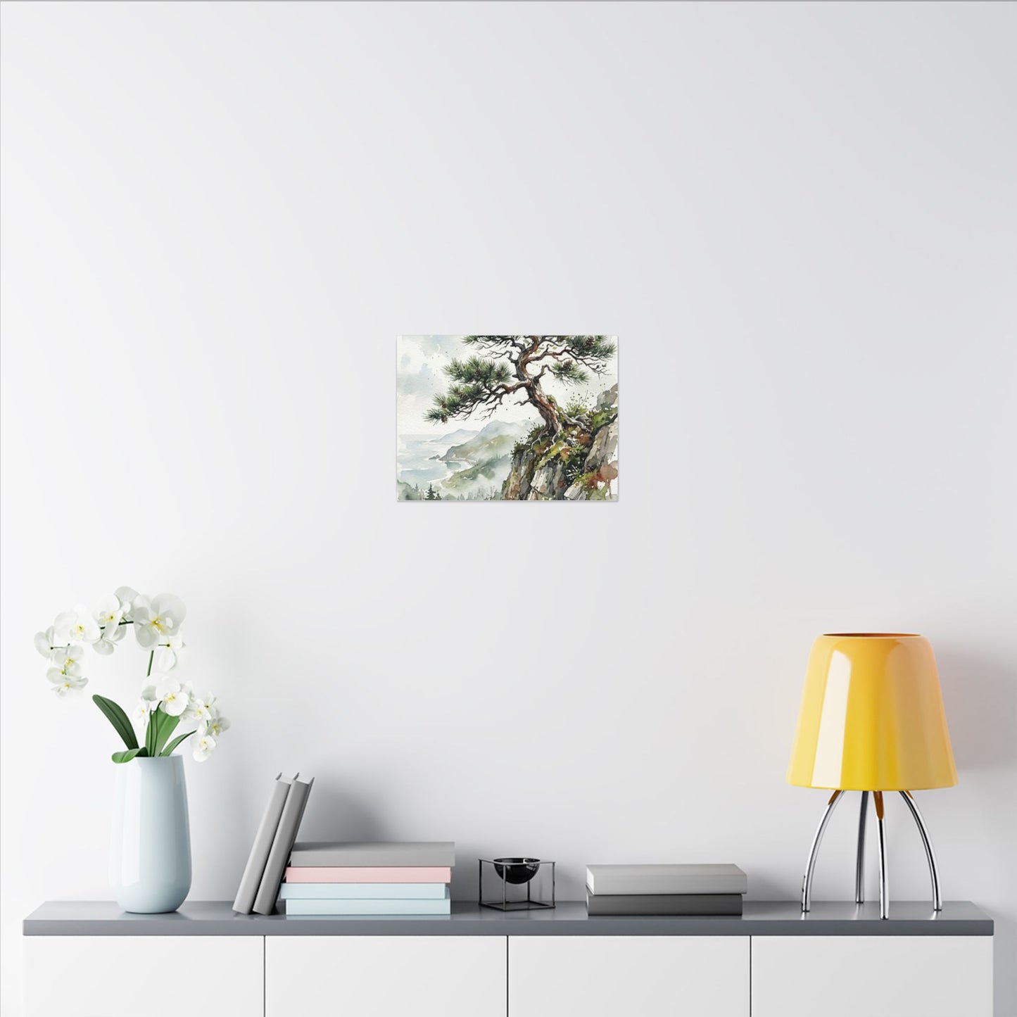 Pine Tree Spring Canvas Art | Japandi Neutral Design