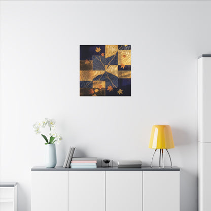 Autumn Water Ripple Crackle Gold Canvas Art | Artful Decor