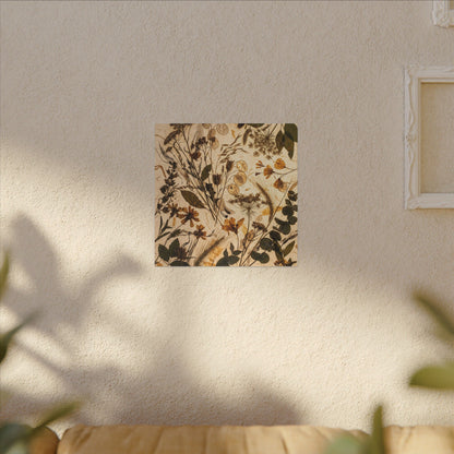 Dried Flowers Summer Canvas Art | Japandi Neutral Design