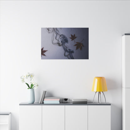 Dark Japandi Incense Smoke in Dawn | Moody Minimal Canvas Art