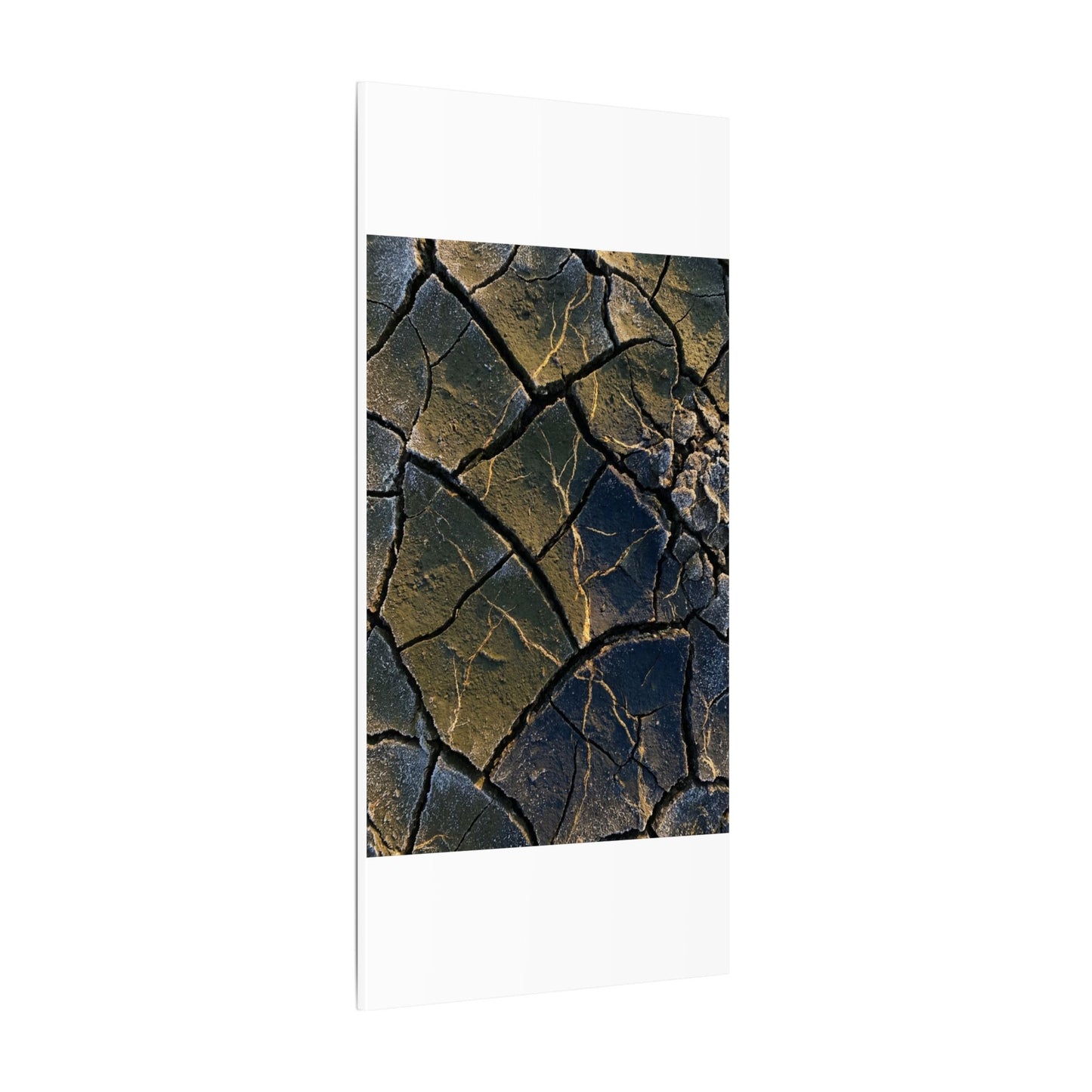 Winter Cracked Earth Moody Minimal Canvas Art | Atmospheric Decor