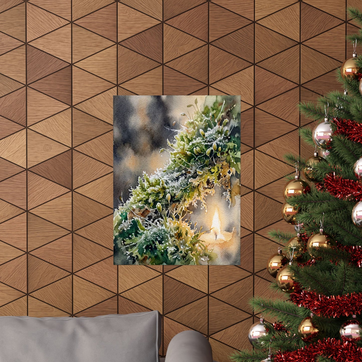 Fukinsei Moss Close Up Wall Art Print - Japandi Watercolor
