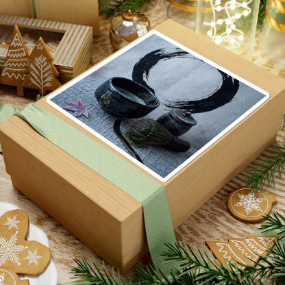 Zen Tea Ceremony in Moonlight | Enso Sticker Art Print