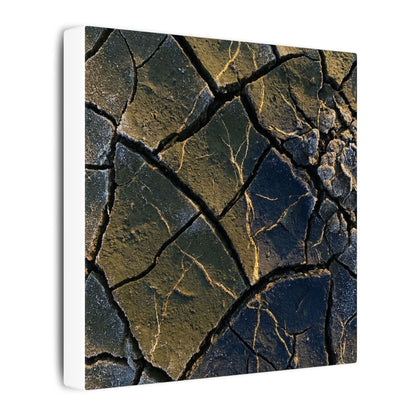 Winter Cracked Earth Moody Minimal Canvas Art | Atmospheric Decor