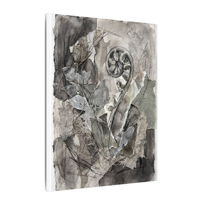 Japandi Fern Unfurling in Overcast | Texture Canvas Art