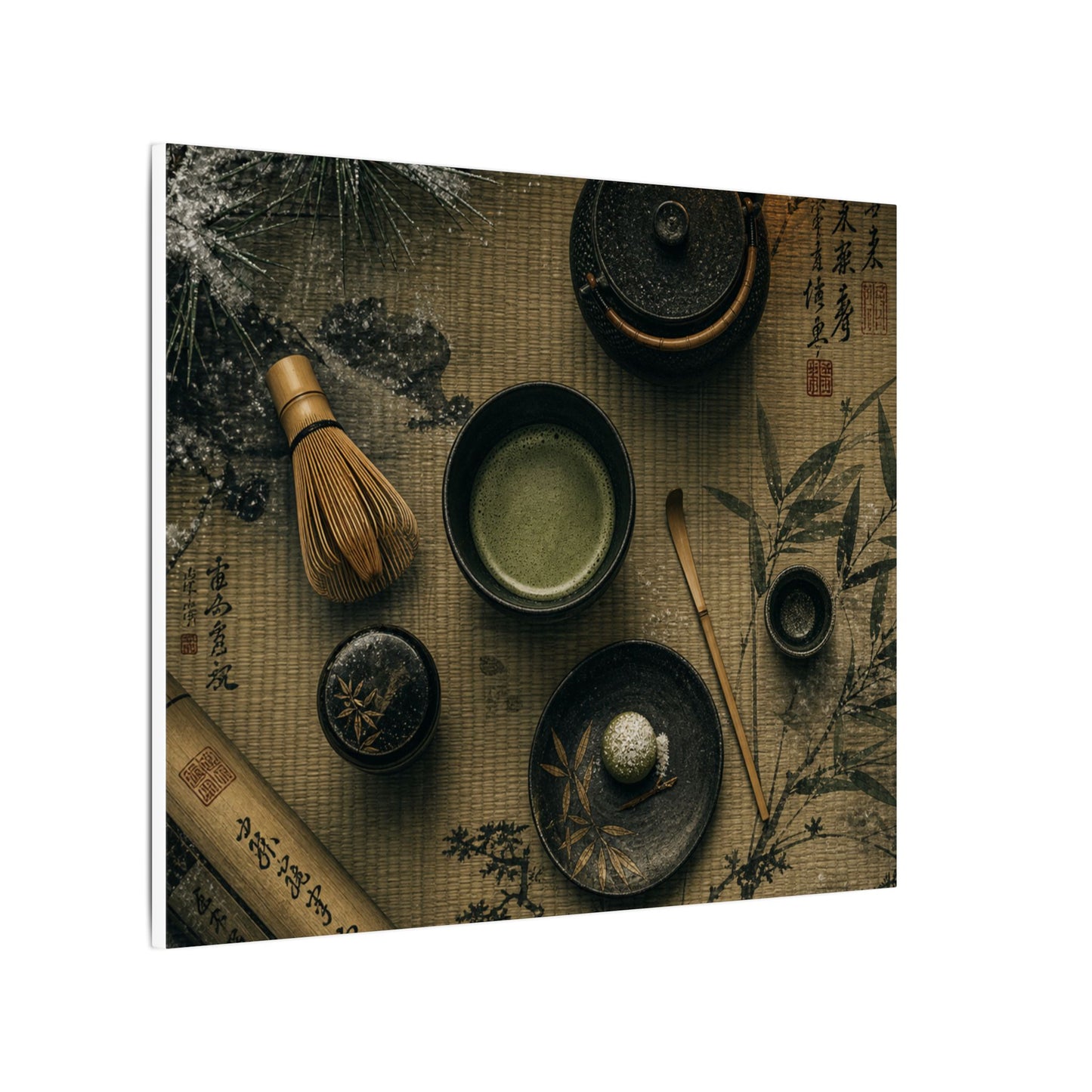 Tea Ceremony Canvas Art | Winter Zen Ukiyo E Inspired Art