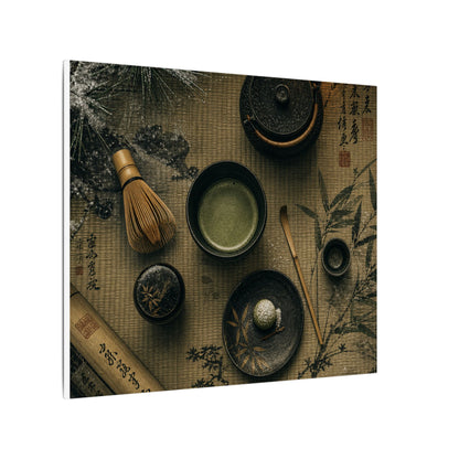 Tea Ceremony Canvas Art | Winter Zen Ukiyo E Inspired Art