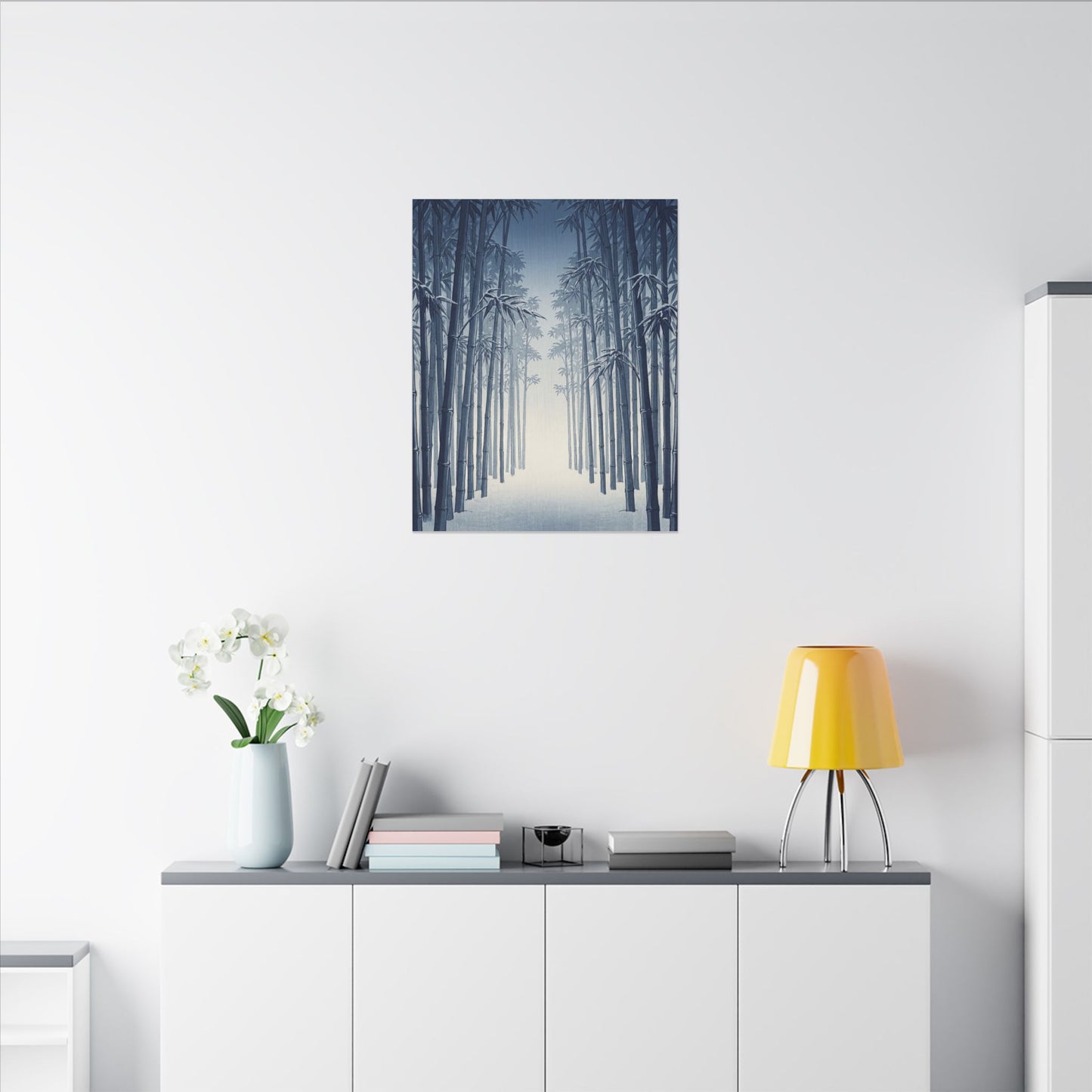Bamboo Grove Canvas Art | Winter Zen Ukiyo E Inspired Art