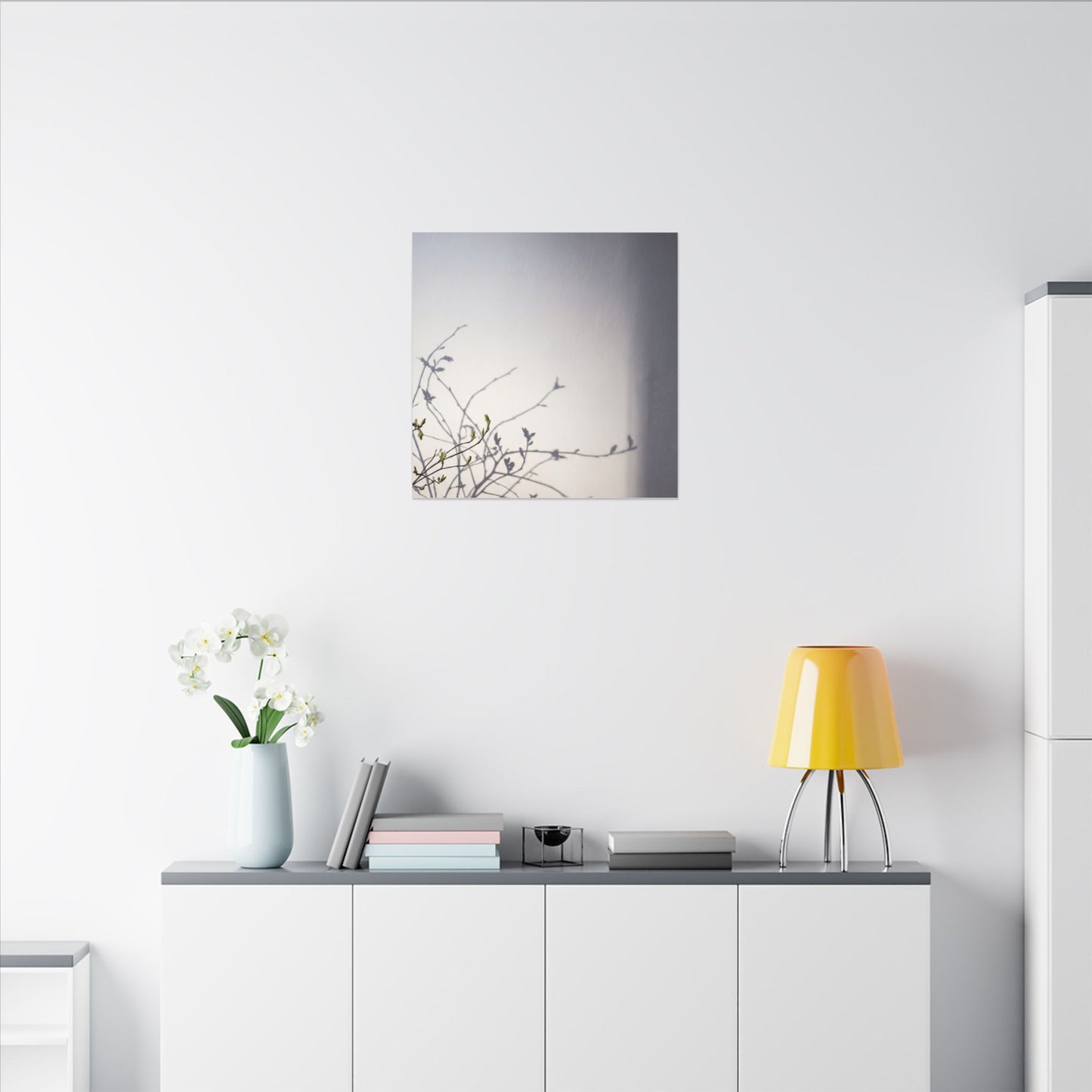 Japandi Shadow Play in Dawn | Japanese Pattern Canvas Art