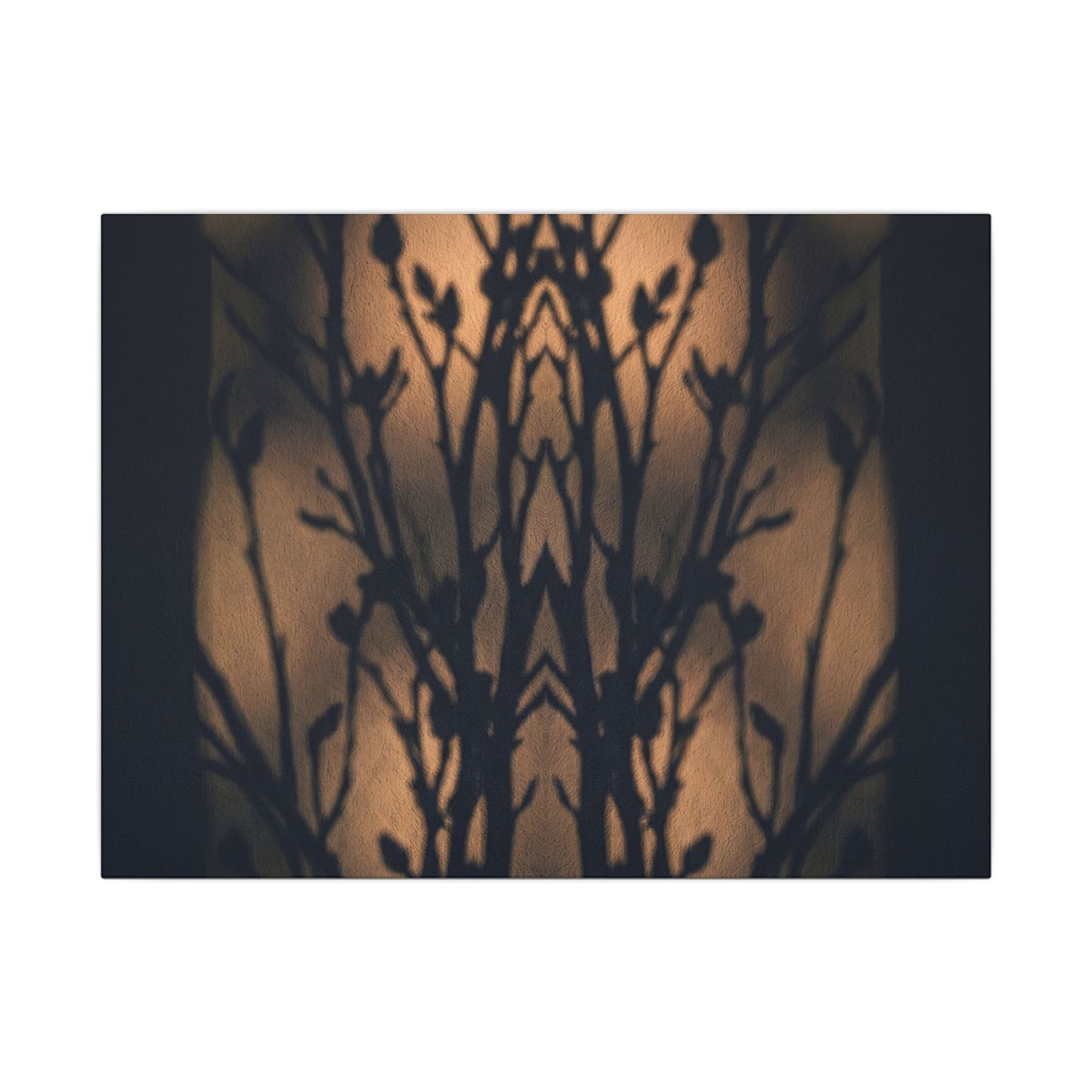 Dark Japandi Shadow Play in Golden Hour | Shadow Zen Canvas Art