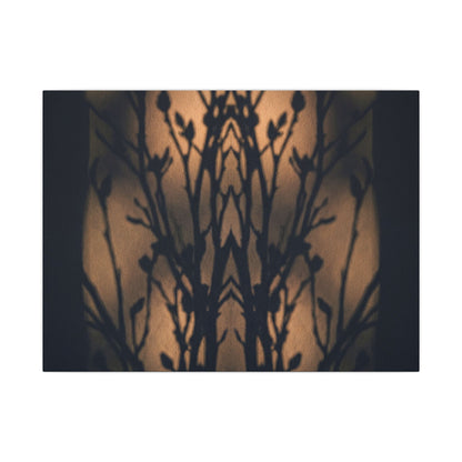 Dark Japandi Shadow Play in Golden Hour | Shadow Zen Canvas Art