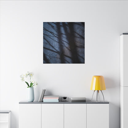 Dark Japandi Shadow Play in Moonlight | Moody Minimal Canvas Art