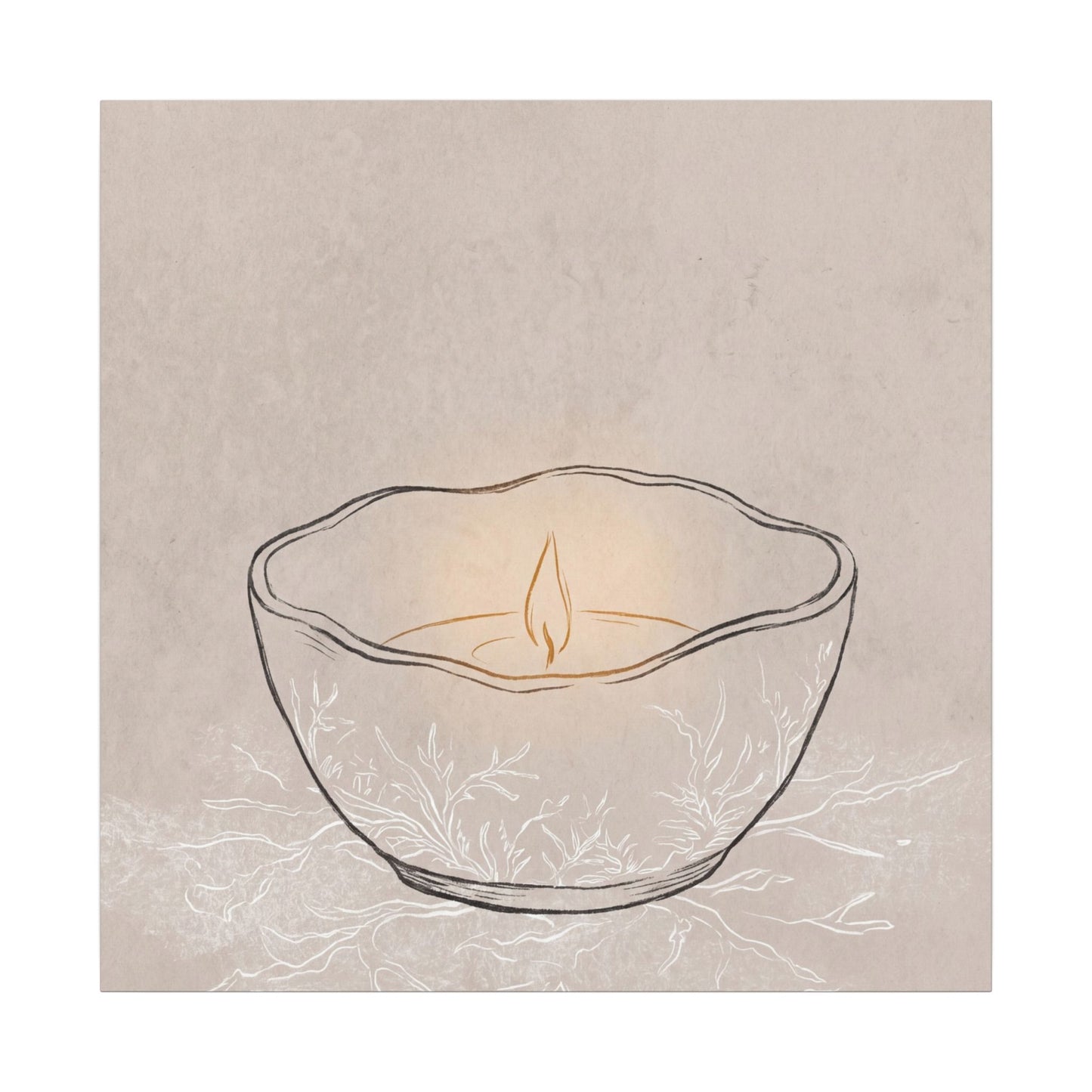 Ceramic Bowl Minimal Line Canvas Art | Neutral Japandi Art