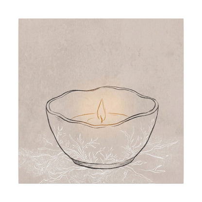Ceramic Bowl Minimal Line Canvas Art | Neutral Japandi Art