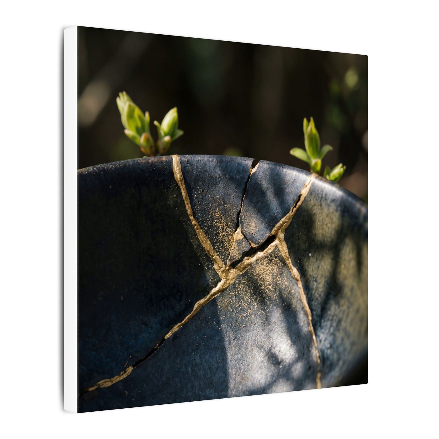 Seijaku Broken Pottery Canvas Art - Dark Japandi Shadow Zen