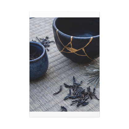 Kintsugi Tea Ceremony in Overcast | Gold Vein Canvas Art