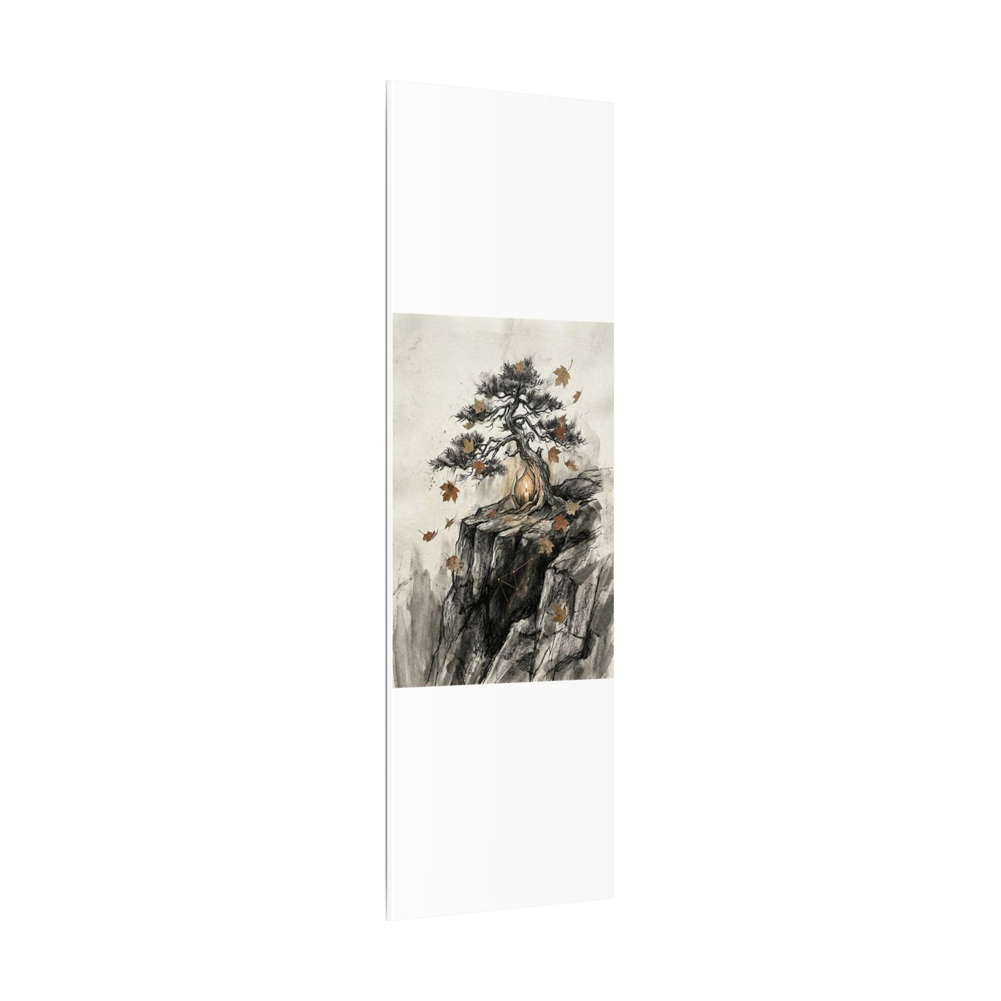 Pine Tree Autumn Canvas Art | Japandi Earthy Design