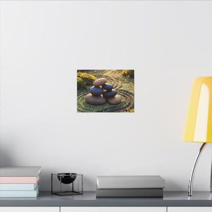 Zen River Stones in Golden Hour | Karesansui Canvas Art