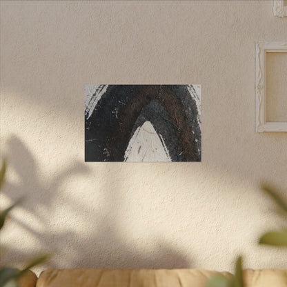 Moody Ink Brushstroke Canvas Art - Moody Minimal Dark Japandi