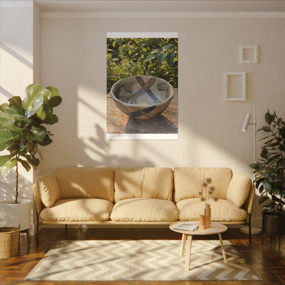 Earthy Ceramic Bowl Canvas Art - Japanese Pattern Japandi