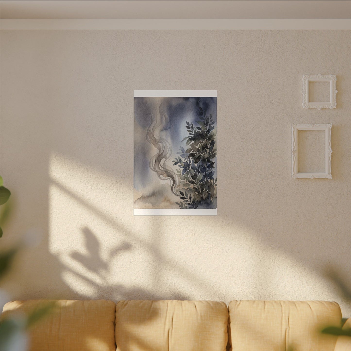 Incense Smoke Summer Canvas Art | Japandi Cozy Design