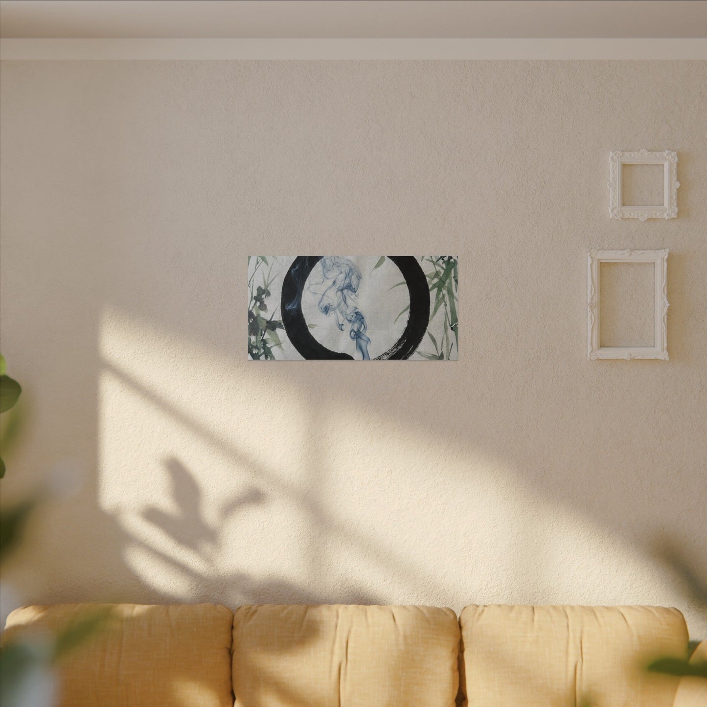 Zen Incense Smoke in Moonlight | Enso Canvas Art
