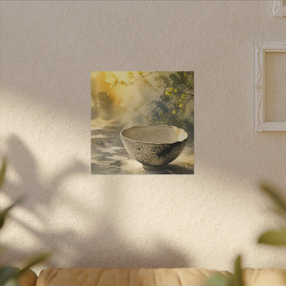 Cozy Ceramic Bowl Canvas Art - Watercolor Japandi