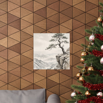Pine Tree Wall Art Print | Winter Japandi Japanese Pattern Art