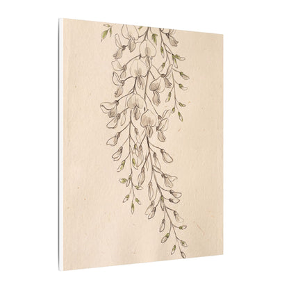 Japandi Wisteria in Golden Hour | Minimal Line Canvas Art