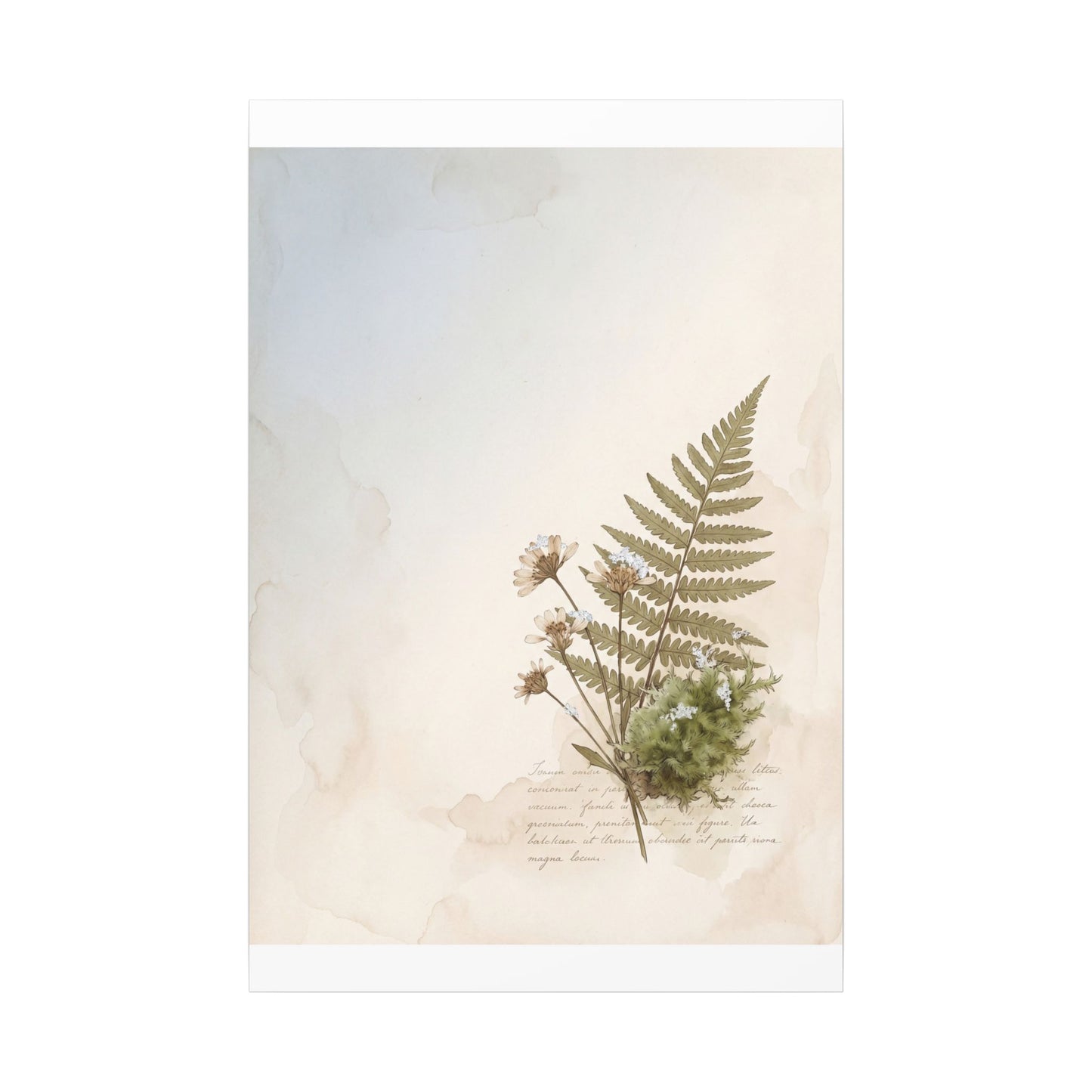 Winter Moss Close Up Herbarium Canvas Art | Enchanting Decor
