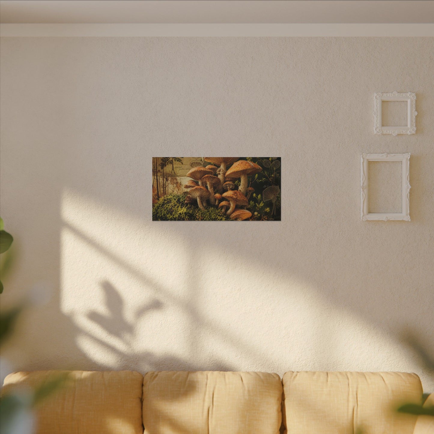 Spring Wild Mushrooms Herbarium Canvas Art | Earthy Decor