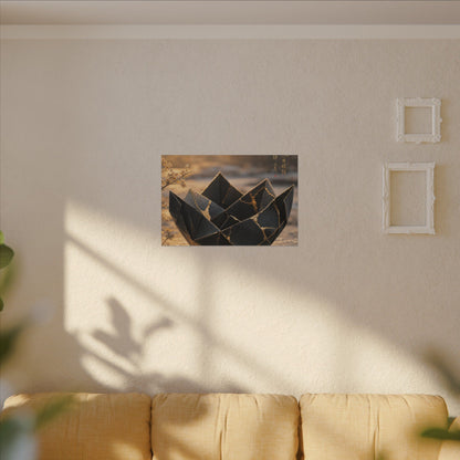 Kintsugi Paper Fold in Golden Hour | Gold Repair Canvas Art