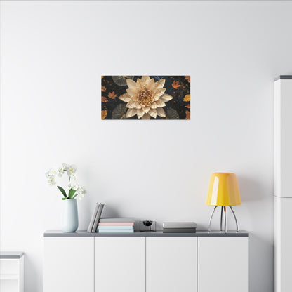 Healing Lotus Flower Canvas Art - Gold Repair Kintsugi