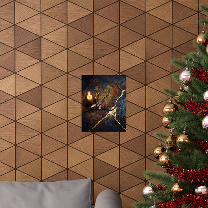 Beautiful Rust Patina Wall Art Print - Gold Repair Kintsugi
