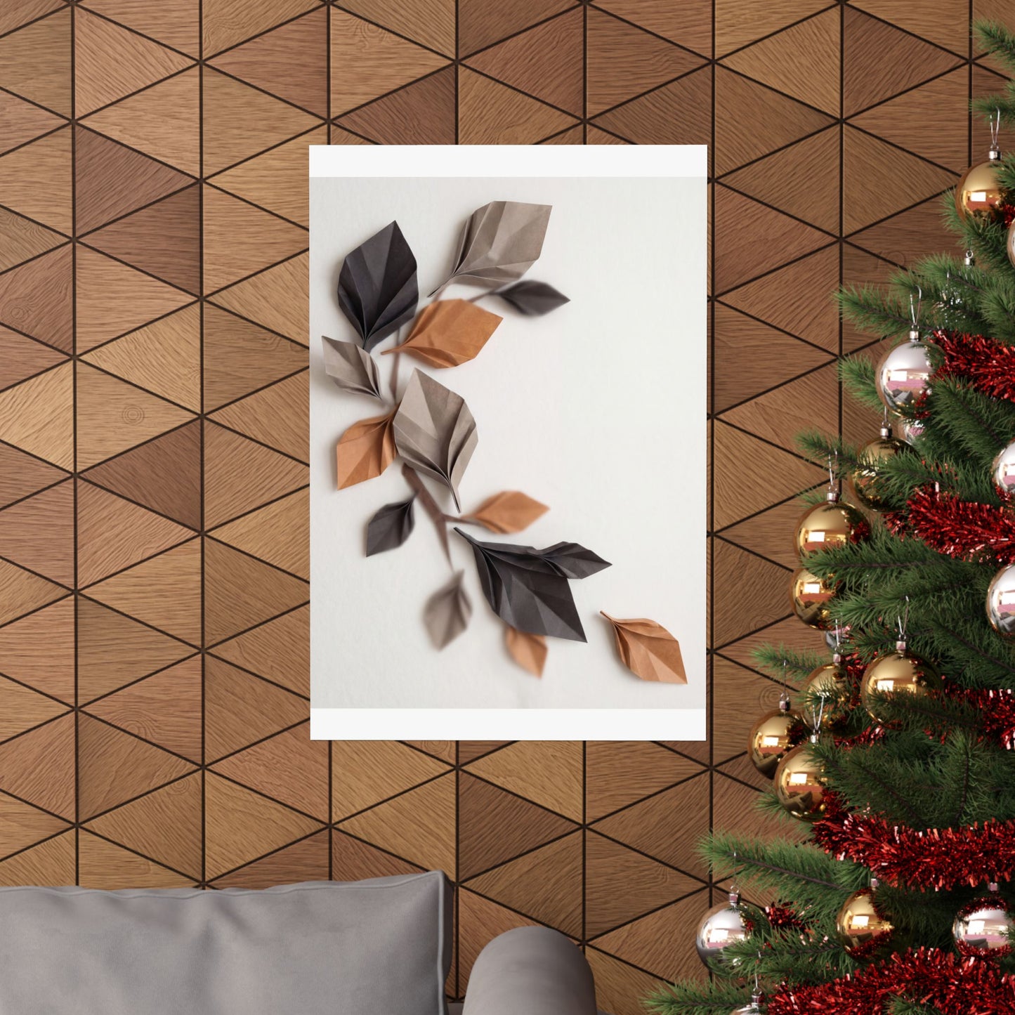 Paper Fold Wall Art Print | Autumn Japandi Minimal Line Art