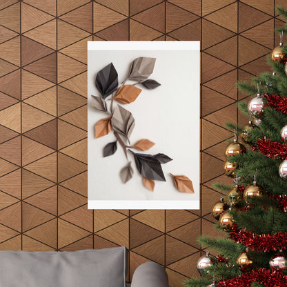 Paper Fold Wall Art Print | Autumn Japandi Minimal Line Art