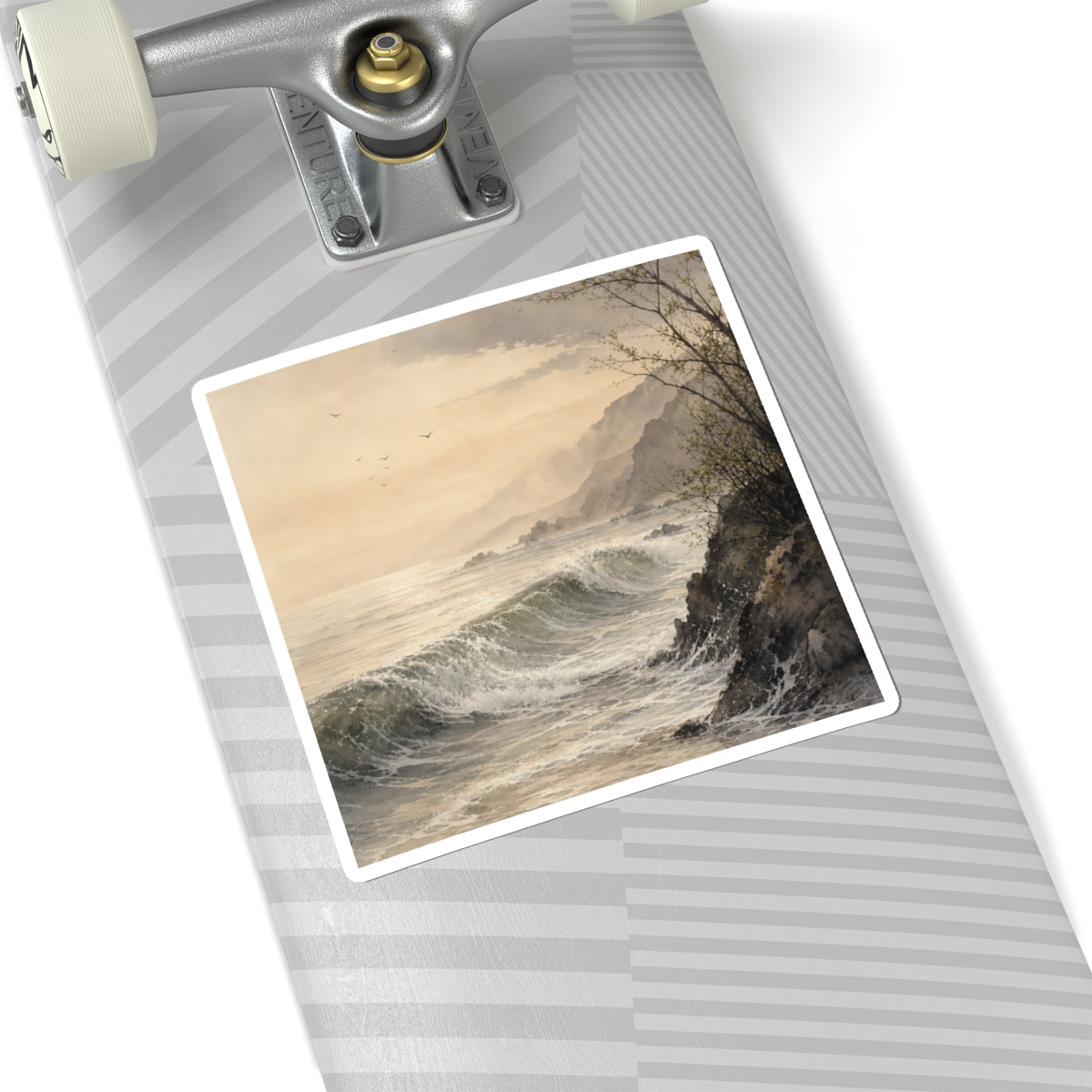 Ma Ocean Wave Sticker - Japandi Watercolor