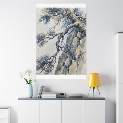 Moonlight Pine Tree Canvas Art - Japandi Seijaku
