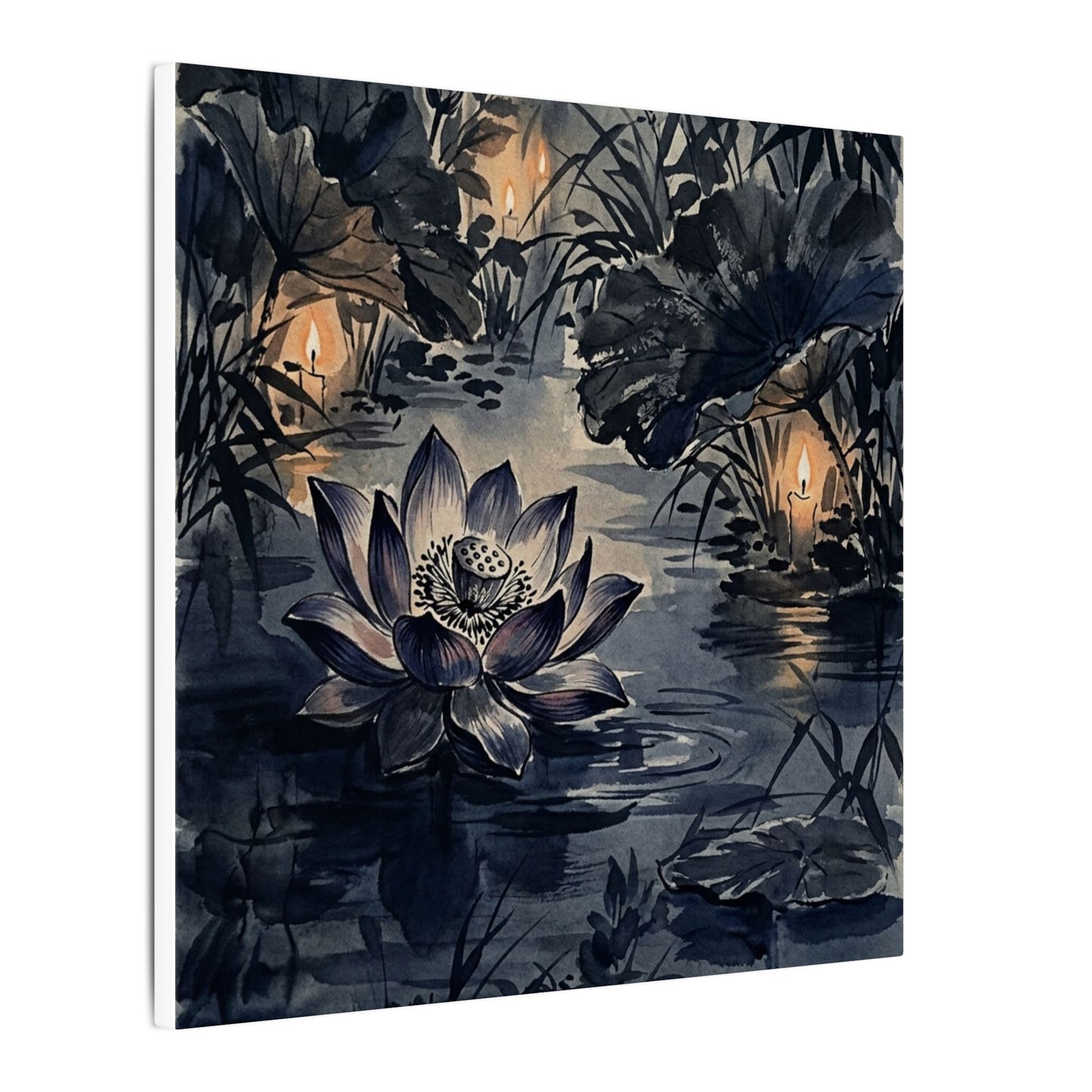 Fukinsei Lotus Flower Canvas Art - Zen Sumi E